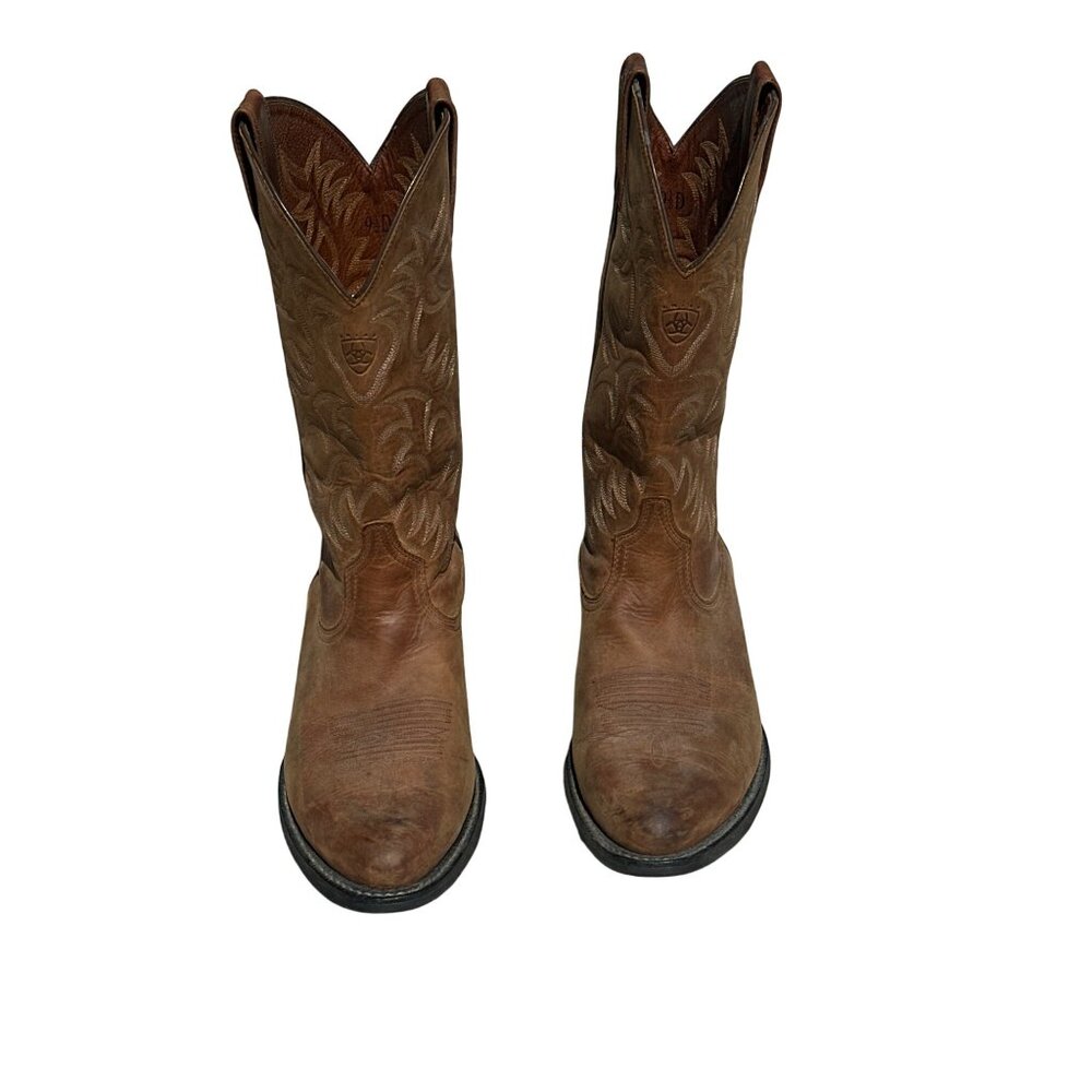 Ariat Men's Western Leather Cowboy Boots US 9.5D Embroidered Brown Style 34725 R - Picture 2 of 10